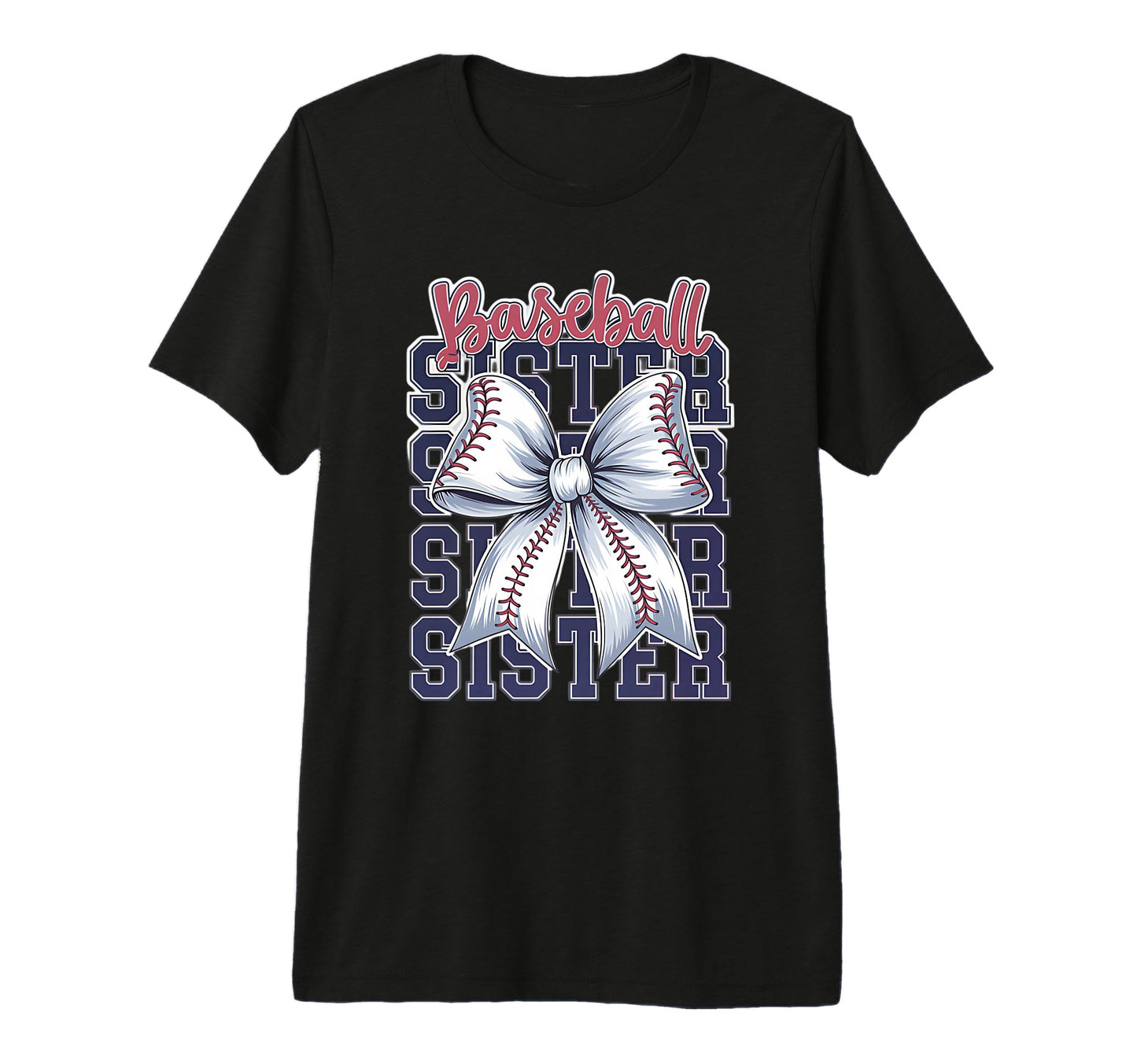 Baseball Sister Coquette Bow Tri Blend T-Shirt - Trendy Graphic Unisex - T-Shirt, Sweatshirt, Hoodie