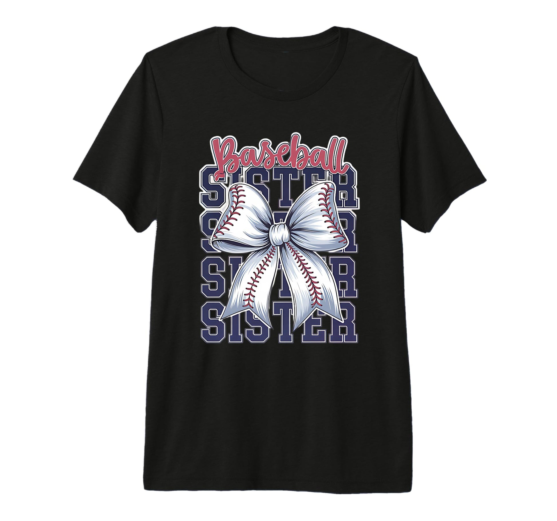 Baseball Sister Coquette Bow Tri Blend T-Shirt - Trendy Graphic Unisex - T-Shirt, Sweatshirt, Hoodie
