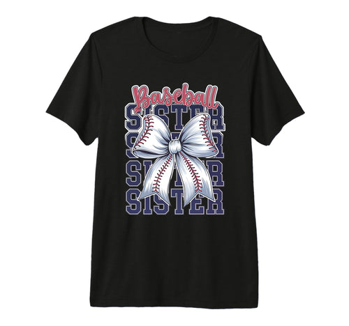 Baseball Sister Coquette Bow Tri Blend T-Shirt - Trendy Graphic Unisex - T-Shirt, Sweatshirt, Hoodie