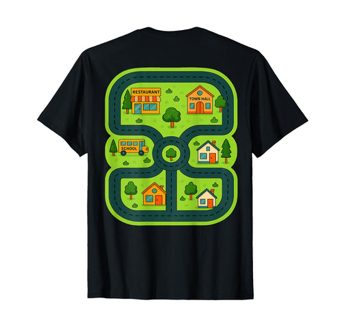 Play Cars Map Dad S Back Gift T-Shirt - Aesthetic Graphic for Adults - T-Shirt, Sweatshirt, Hoodie