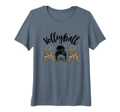 Womens Volleyball Mom Leopard Game Day T-Shirt - Graphic Print Unisex - T-Shirt, Sweatshirt, Hoodie