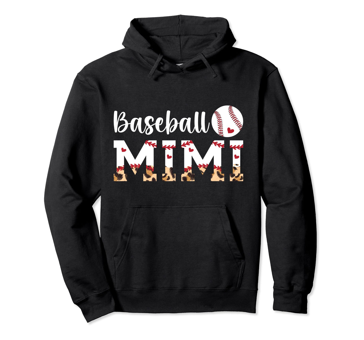 Baseball Mimi Leopard Grandma Mimi Hoodie - Minimalist Print Men Women - T-Shirt, Sweatshirt, Hoodie