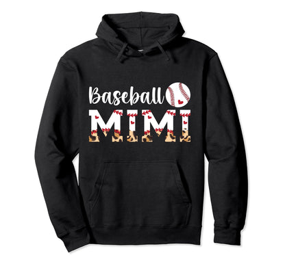 Baseball Mimi Leopard Grandma Mimi Hoodie - Minimalist Print Men Women - T-Shirt, Sweatshirt, Hoodie