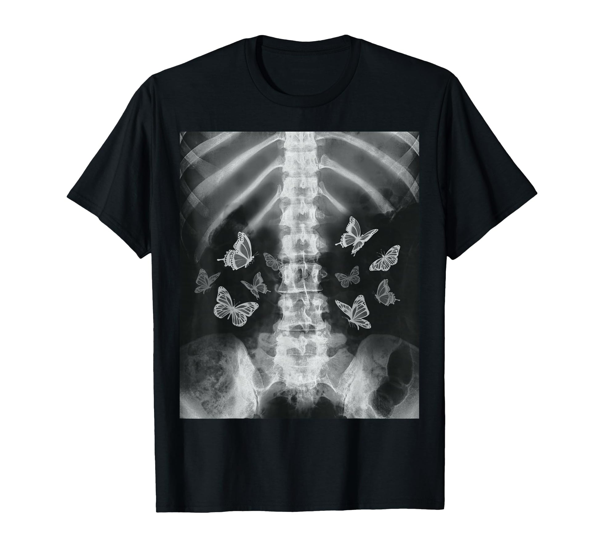 Skeleton Xray Butterfly Egirl Y2K T-Shirt - Streetwear Style Men Women - T-Shirt, Sweatshirt, Hoodie