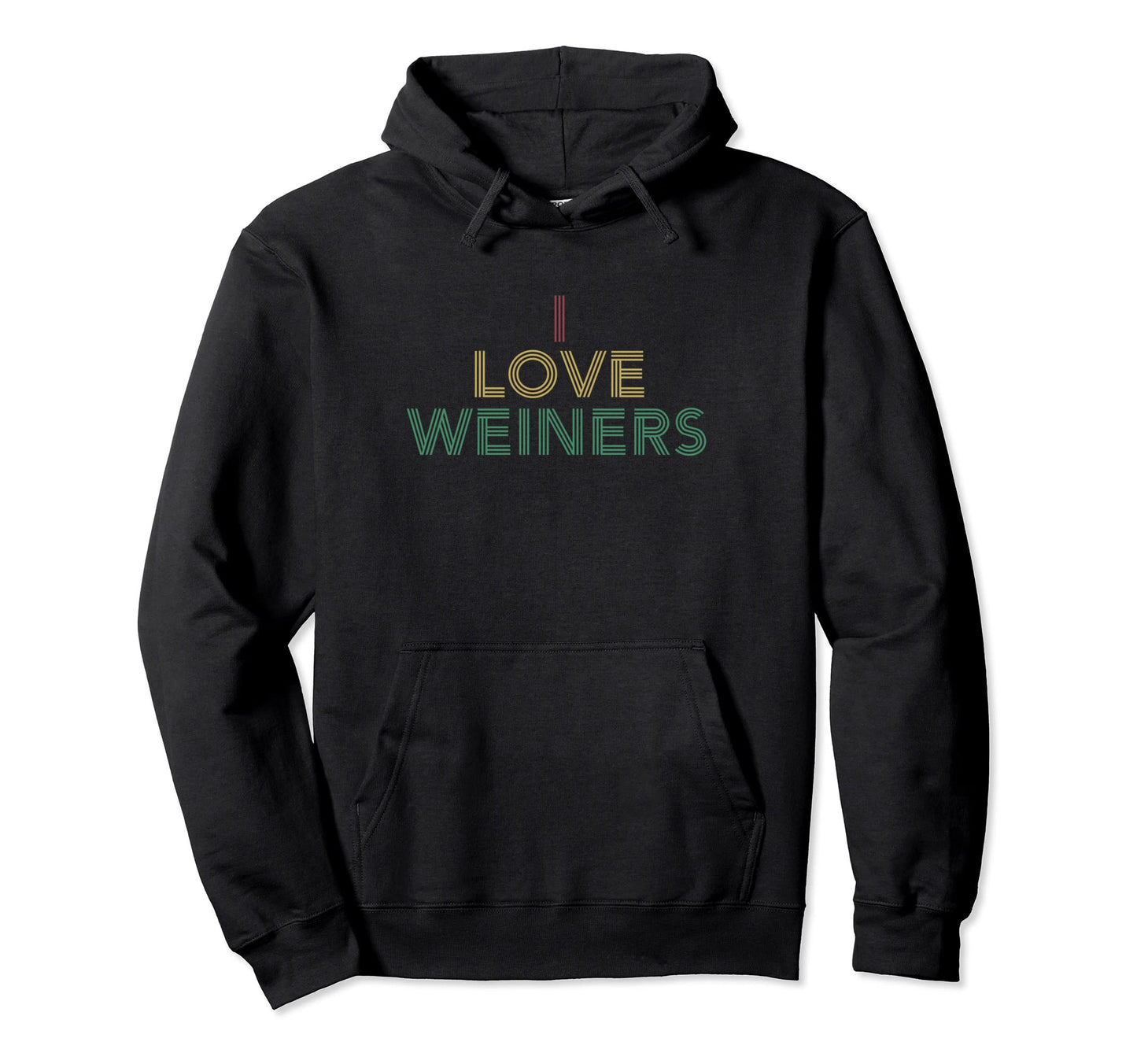 I Love Weiners Distressed 70S Hoodie - Streetwear Style for Adults - T-Shirt, Sweatshirt, Hoodie