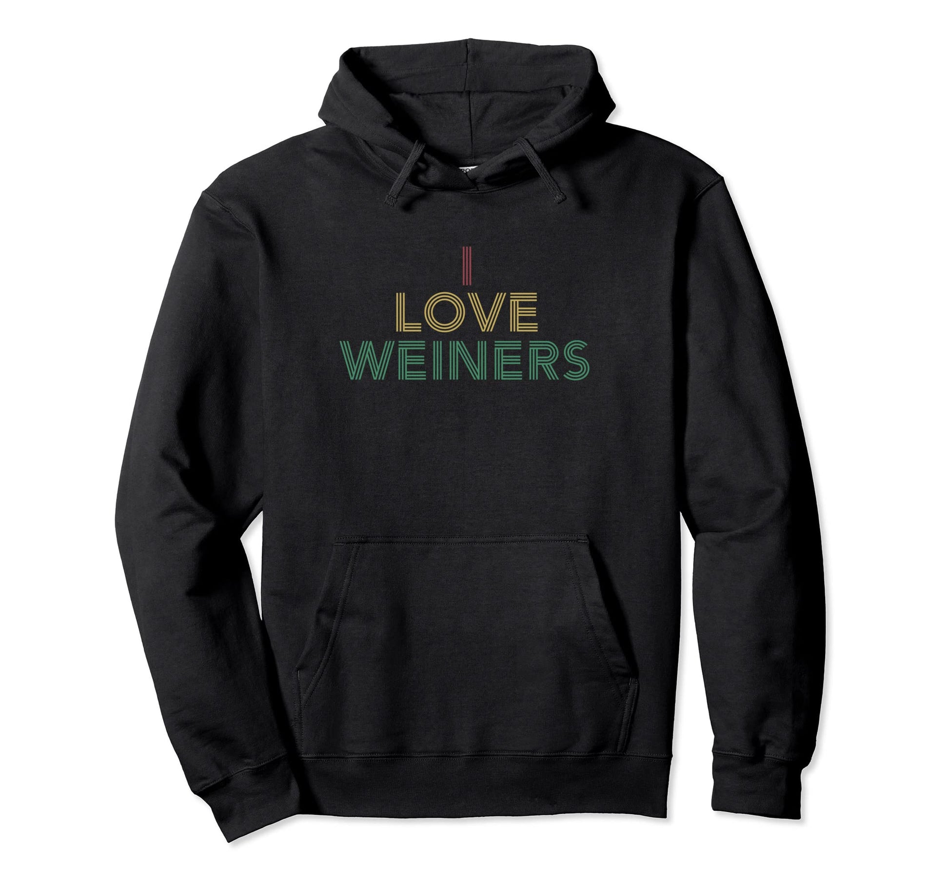 I Love Weiners Distressed 70S Hoodie - Streetwear Style for Adults - T-Shirt, Sweatshirt, Hoodie