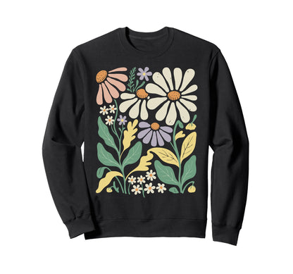 Wildflowers Flowers Pattern Summer Sweatshirt - Trendy Graphic Men Women - T-Shirt, Sweatshirt, Hoodie