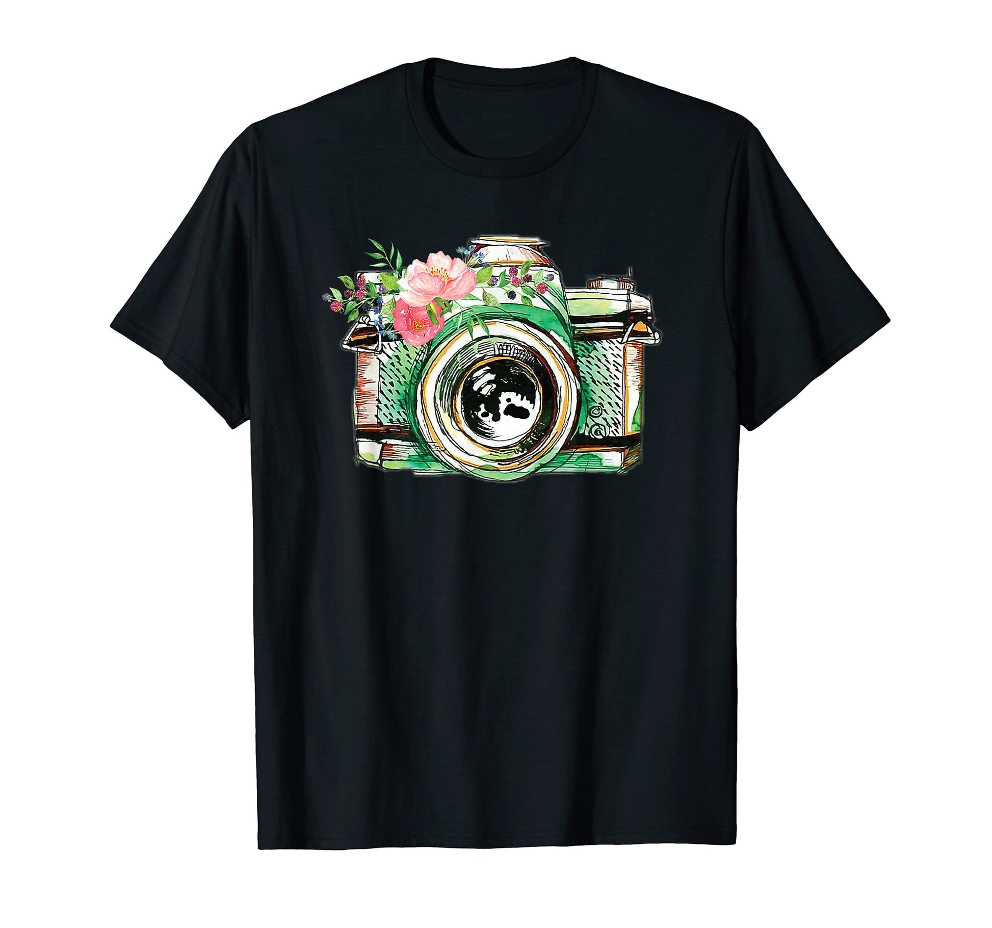 Photographers Camera Flowers T-Shirt - Minimalist Print Unisex - T-Shirt, Sweatshirt, Hoodie