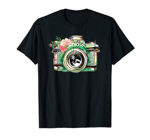 Photographers Camera Flowers T-Shirt - Minimalist Print Unisex - T-Shirt, Sweatshirt, Hoodie
