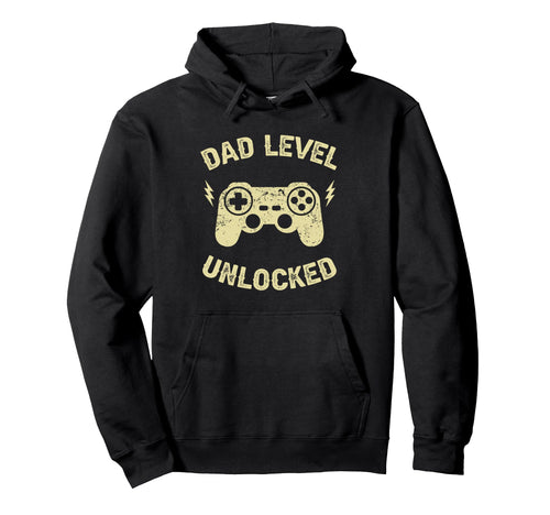Dad Level Unlocked Gaming Controller Hoodie - Graphic Print Men Women - T-Shirt, Sweatshirt, Hoodie