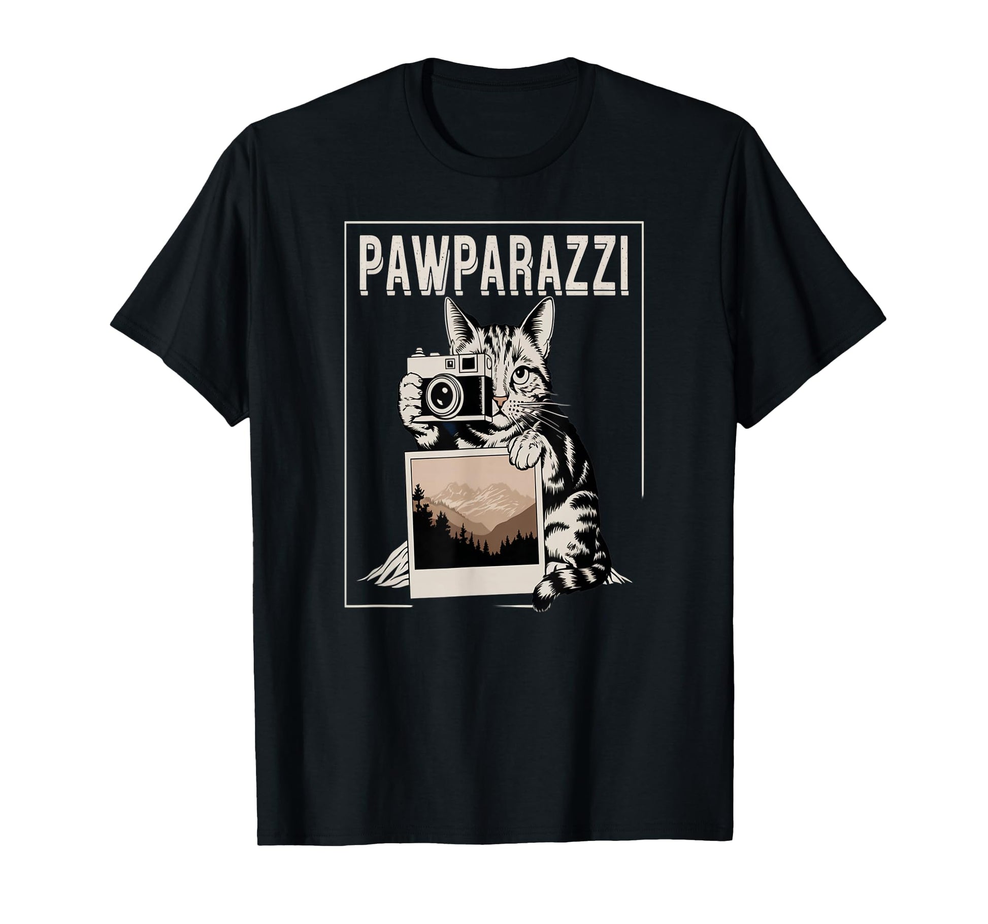 Pawparazzi Cat Holding Camera Photo T-Shirt - Aesthetic Graphic Unisex - T-Shirt, Sweatshirt, Hoodie