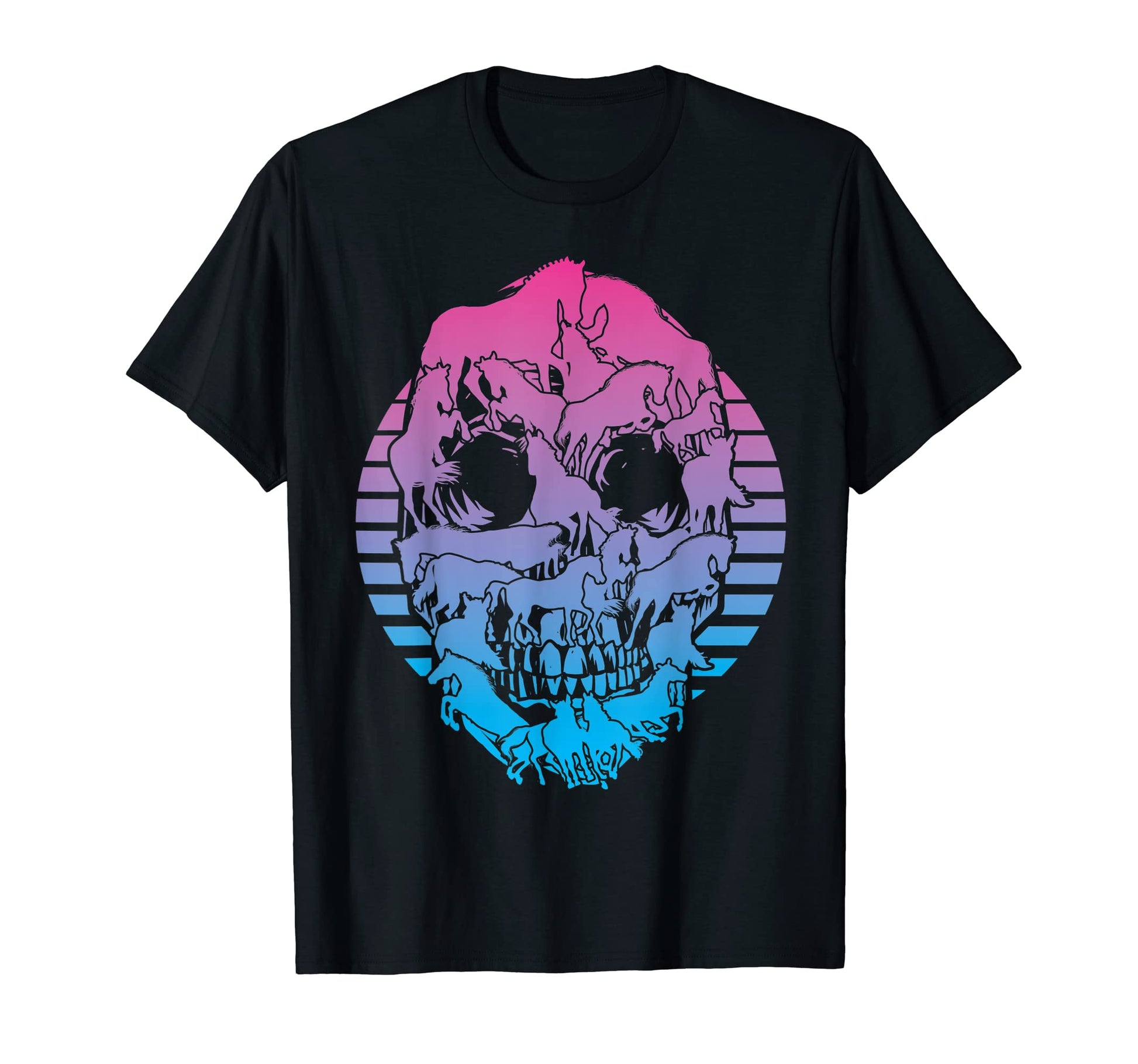 Horses Vaporwave Aesthetic T-Shirt - Streetwear Style Men Women - T-Shirt, Sweatshirt, Hoodie
