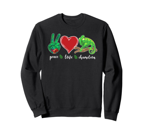 Peace Love Chameleon Heart Sweatshirt - Minimalist Print Unisex - T-Shirt, Sweatshirt, Hoodie