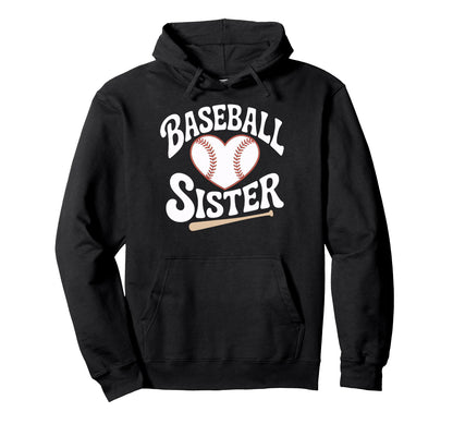 Baseball Sister Life Heart Ball Family Hoodie - Graphic Print Unisex - T-Shirt, Sweatshirt, Hoodie