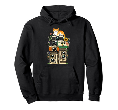 Cat Camera Photographer Photography Mom Hoodie - Minimalist Print Unisex - T-Shirt, Sweatshirt, Hoodie