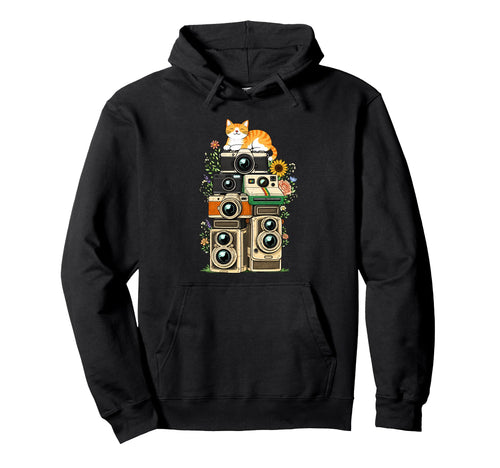 Cat Camera Photographer Photography Mom Hoodie - Minimalist Print Unisex - T-Shirt, Sweatshirt, Hoodie