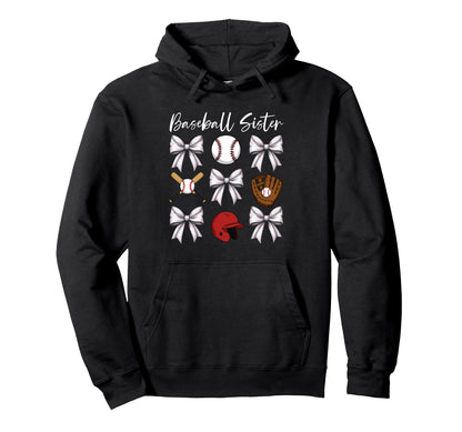 Baseball Sister Bows And Accessories Hoodie - Aesthetic Graphic Men Women - T-Shirt, Sweatshirt, Hoodie