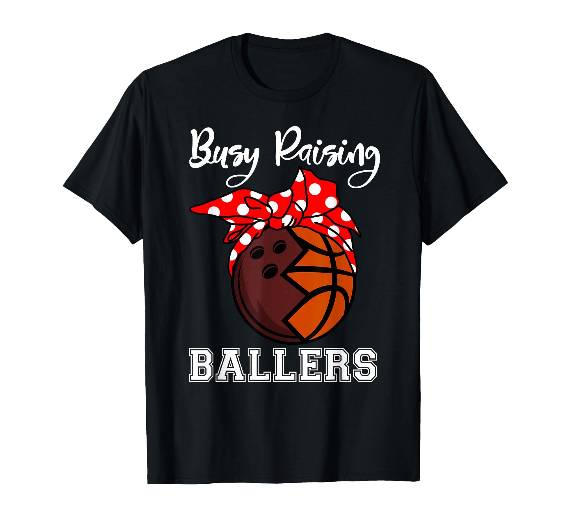 Busy Raising Ballers Funny Bowling T-Shirt - Minimalist Print for Adults - T-Shirt, Sweatshirt, Hoodie
