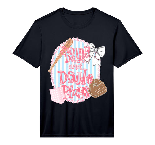Sunny Baseball Days And Double T-Shirt - Fun Novelty Design Men Women - T-Shirt, Sweatshirt, Hoodie