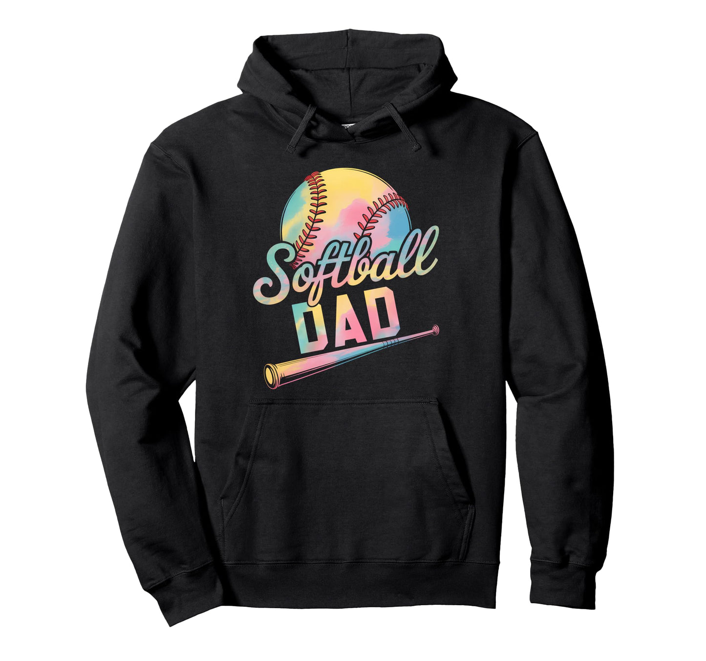 Softball Dad Tie Dye Grandma Fathers Day Hoodie - Graphic Print for Adults - T-Shirt, Sweatshirt, Hoodie