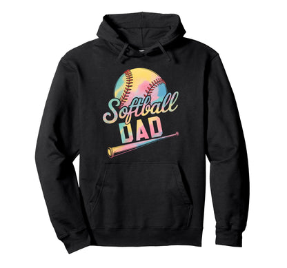 Softball Dad Tie Dye Grandma Fathers Day Hoodie - Graphic Print for Adults - T-Shirt, Sweatshirt, Hoodie