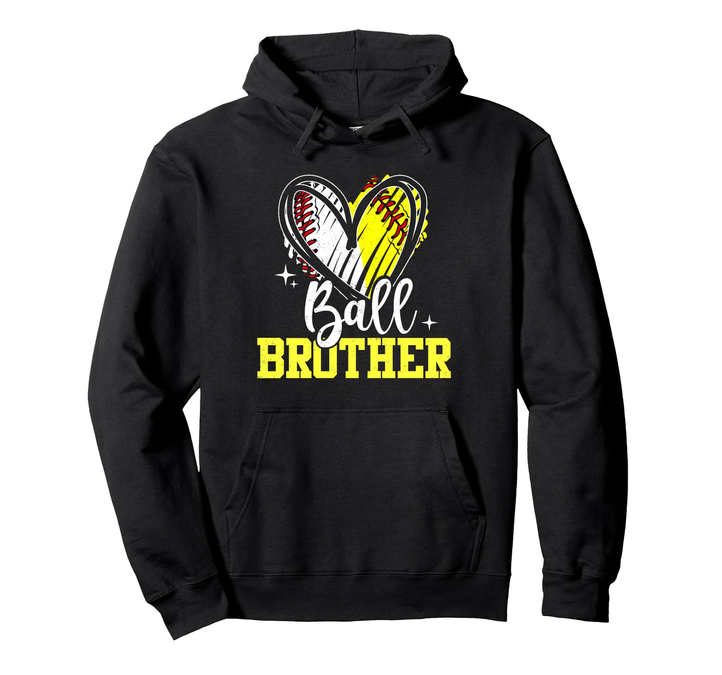 Ball Brother Softball Baseball Brother Hoodie - Streetwear Style for Adults - T-Shirt, Sweatshirt, Hoodie