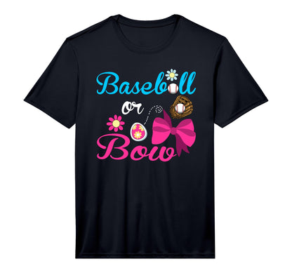 Baseball Or Bow Gender Reveal Party T-Shirt - Trendy Graphic for Adults - T-Shirt, Sweatshirt, Hoodie