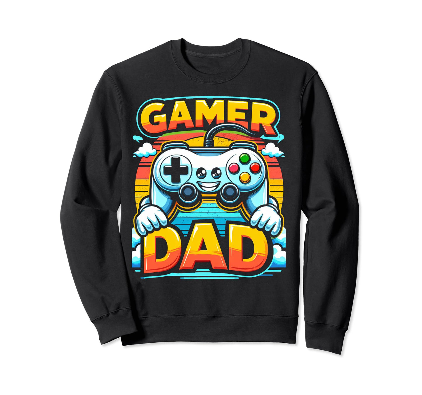 Gamer Dad Game Controller Gaming Video Sweatshirt - Graphic Print Unisex - T-Shirt, Sweatshirt, Hoodie