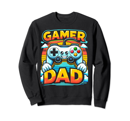Gamer Dad Game Controller Gaming Video Sweatshirt - Graphic Print Unisex - T-Shirt, Sweatshirt, Hoodie