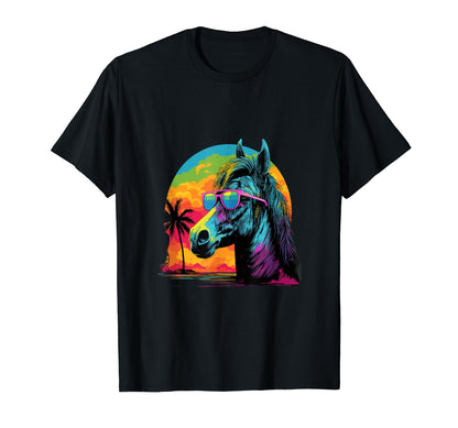 Funny Horse Vaporwave Aesthetic Animal T-Shirt - Fun Novelty Design Unisex - T-Shirt, Sweatshirt, Hoodie