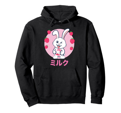 Rabbit Milkshake Vaporwave Aesthetics Hoodie - Novelty Apparel for Adults - T-Shirt, Sweatshirt, Hoodie