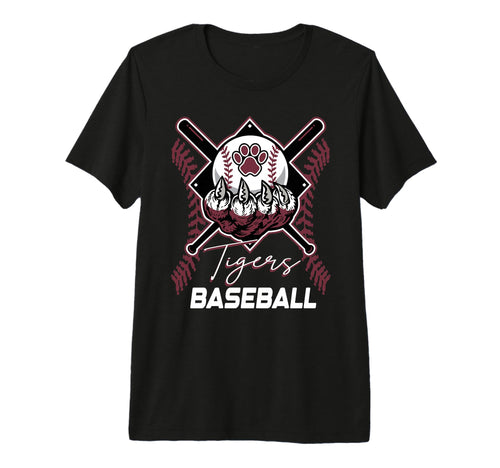 Tigers Baseball Mom Game Day Paw T-Shirt - Custom Art Print for Adults - T-Shirt, Sweatshirt, Hoodie