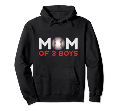 Mom 3 Baseball Mothers Day Hoodie - Graphic Print for Adults - T-Shirt, Sweatshirt, Hoodie