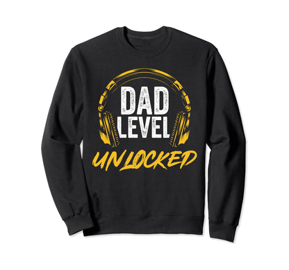 Gamer Dad Video Game Dad Level Sweatshirt - Minimalist Print for Adults - T-Shirt, Sweatshirt, Hoodie