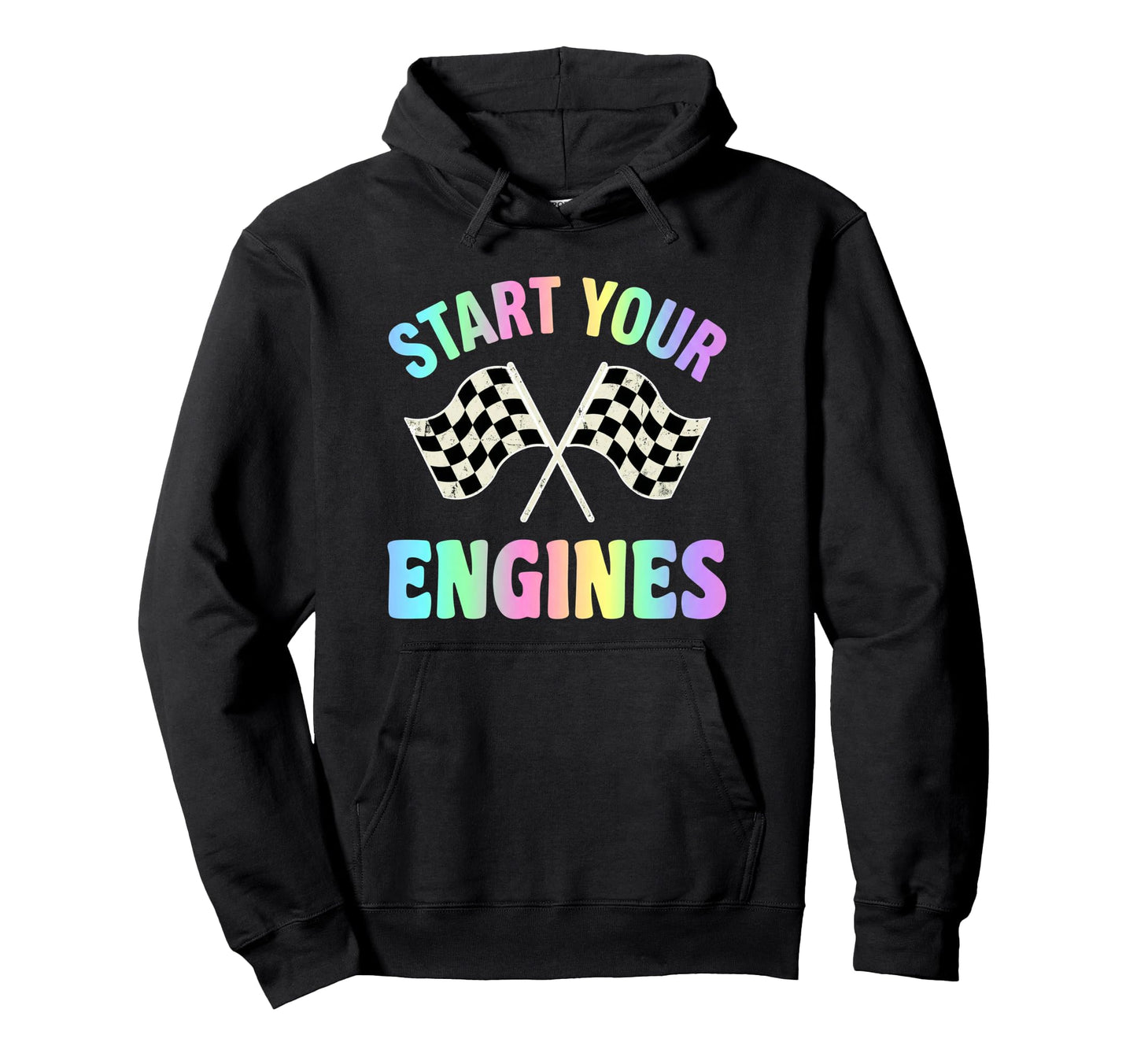 Start Your Engines Pastel Rainbow Hoodie - Minimalist Print Men Women - T-Shirt, Sweatshirt, Hoodie