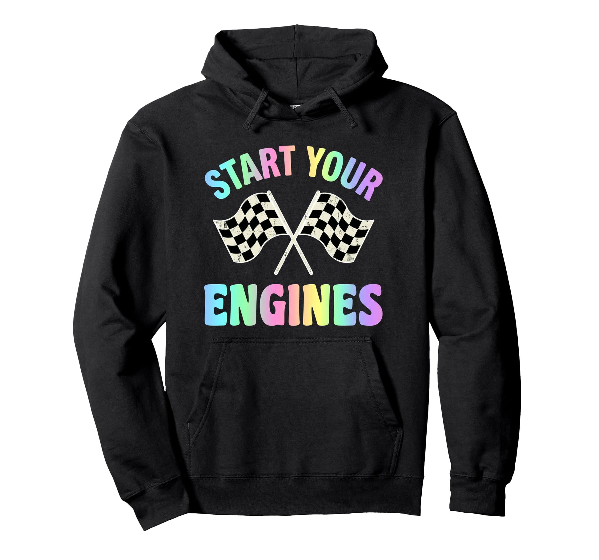 Start Your Engines Pastel Rainbow Hoodie - Minimalist Print Men Women - T-Shirt, Sweatshirt, Hoodie