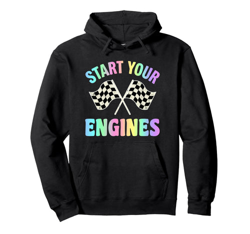 Start Your Engines Pastel Rainbow Hoodie - Minimalist Print Men Women - T-Shirt, Sweatshirt, Hoodie