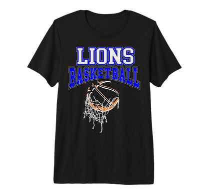 Lions Basketball Mom Blue Lion Pride T-Shirt - Graphic Print Men Women - T-Shirt, Sweatshirt, Hoodie