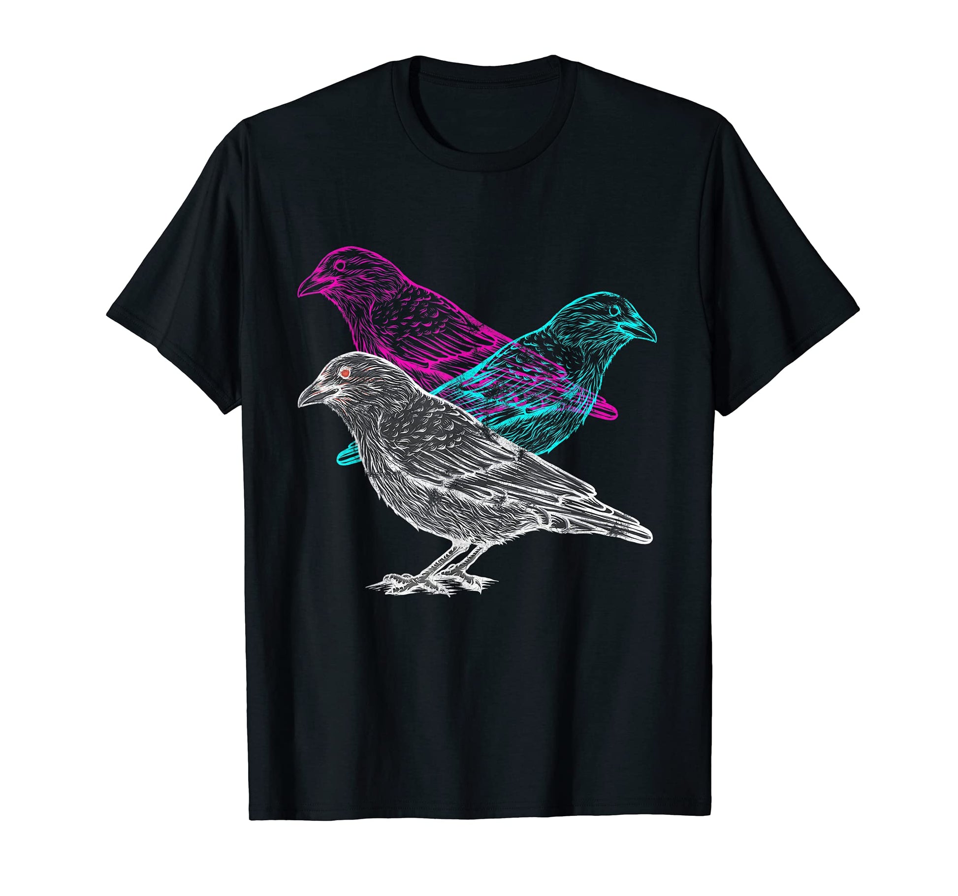 Raven Vaporwave Bird Lover Aesthetic T-Shirt - Graphic Print Men Women - T-Shirt, Sweatshirt, Hoodie