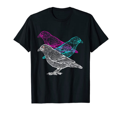 Raven Vaporwave Bird Lover Aesthetic T-Shirt - Graphic Print Men Women - T-Shirt, Sweatshirt, Hoodie