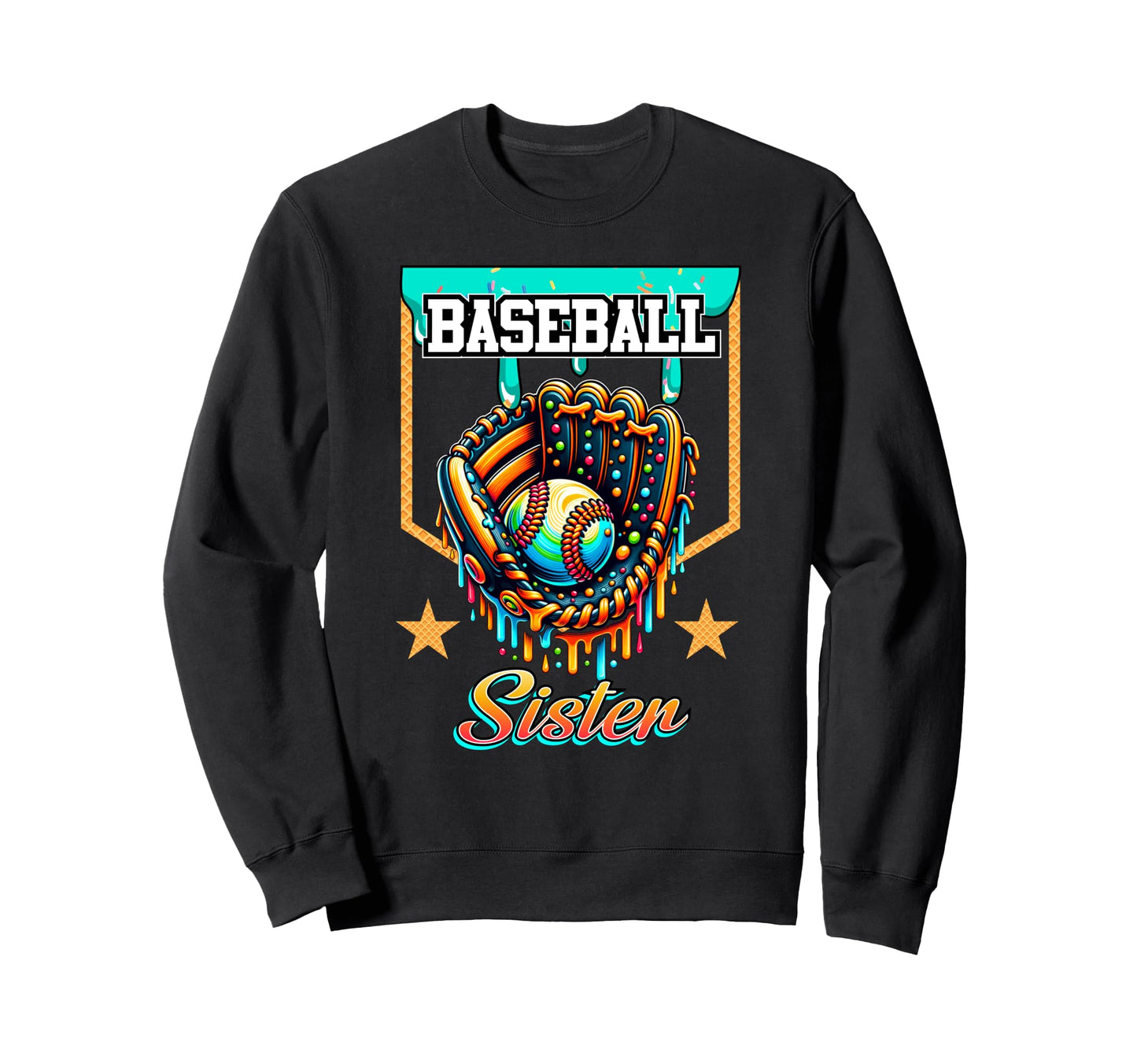 Baseball Drip Baseball Sister Ice Sweatshirt - Trendy Graphic for Adults - T-Shirt, Sweatshirt, Hoodie