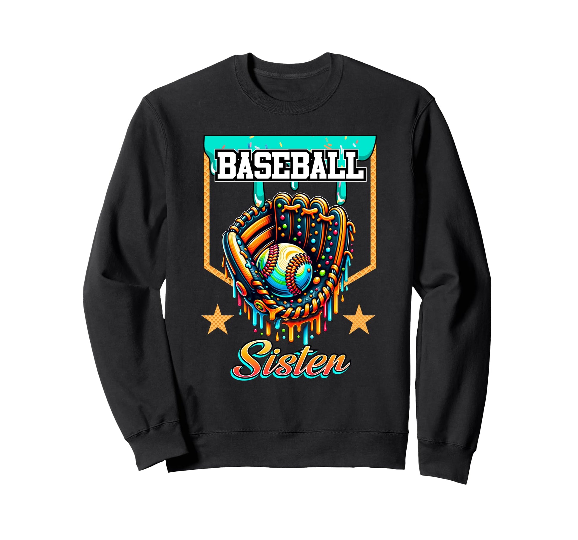 Baseball Drip Baseball Sister Ice Sweatshirt - Trendy Graphic for Adults - T-Shirt, Sweatshirt, Hoodie