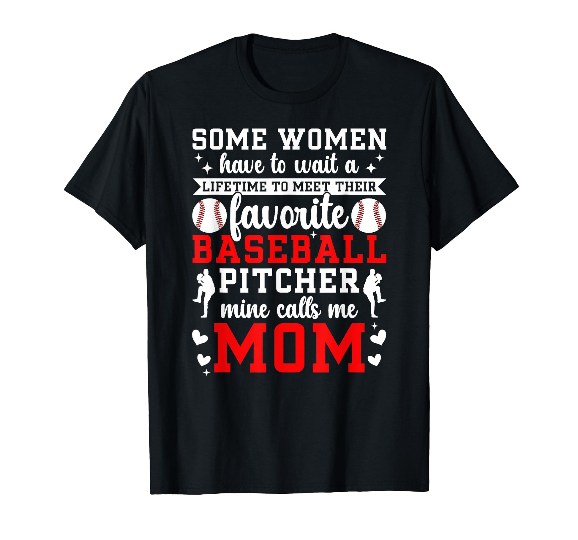 Proud Baseball Pitcher Mom Baseball T-Shirt - Minimalist Print Men Women - T-Shirt, Sweatshirt, Hoodie