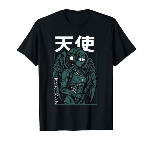 Y2K Techwear Angel Wings Japanese T-Shirt - Streetwear Style for Adults - T-Shirt, Sweatshirt, Hoodie