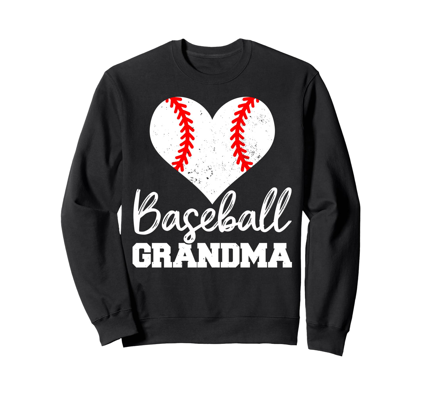 Baseball Grandma Heart Funny Sweatshirt - Unique Graphic Men Women - T-Shirt, Sweatshirt, Hoodie