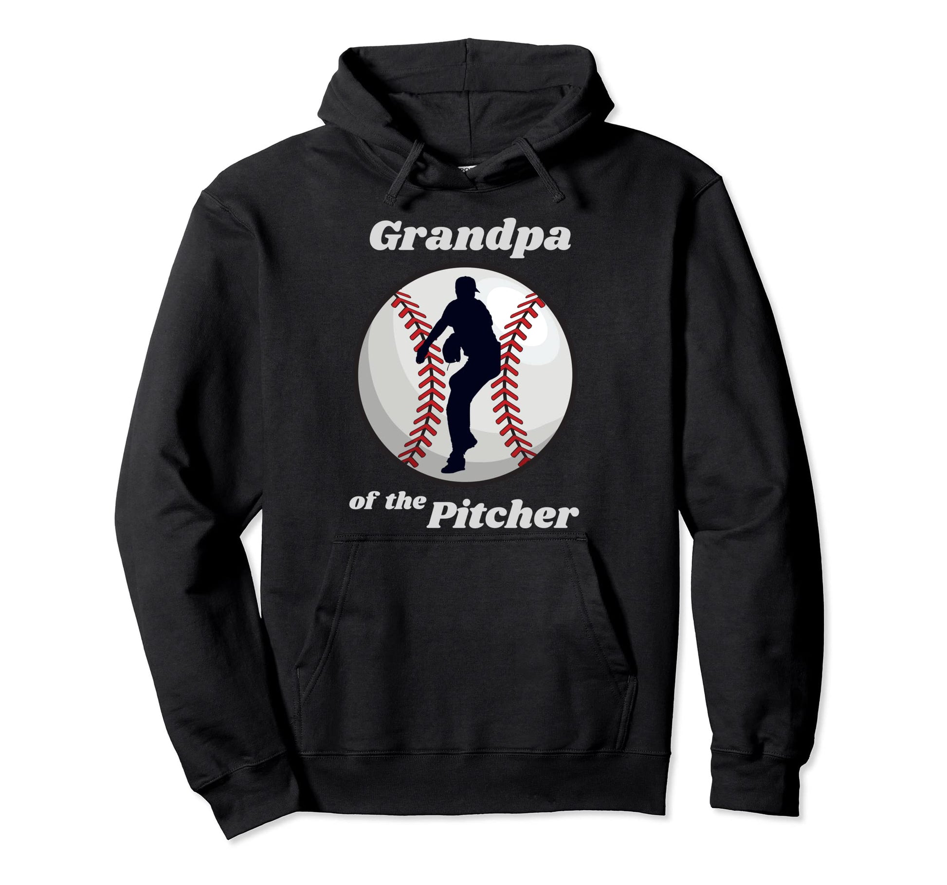 Baseball Love Grandpa Pitcher Novelty Hoodie - Graphic Print Unisex - T-Shirt, Sweatshirt, Hoodie