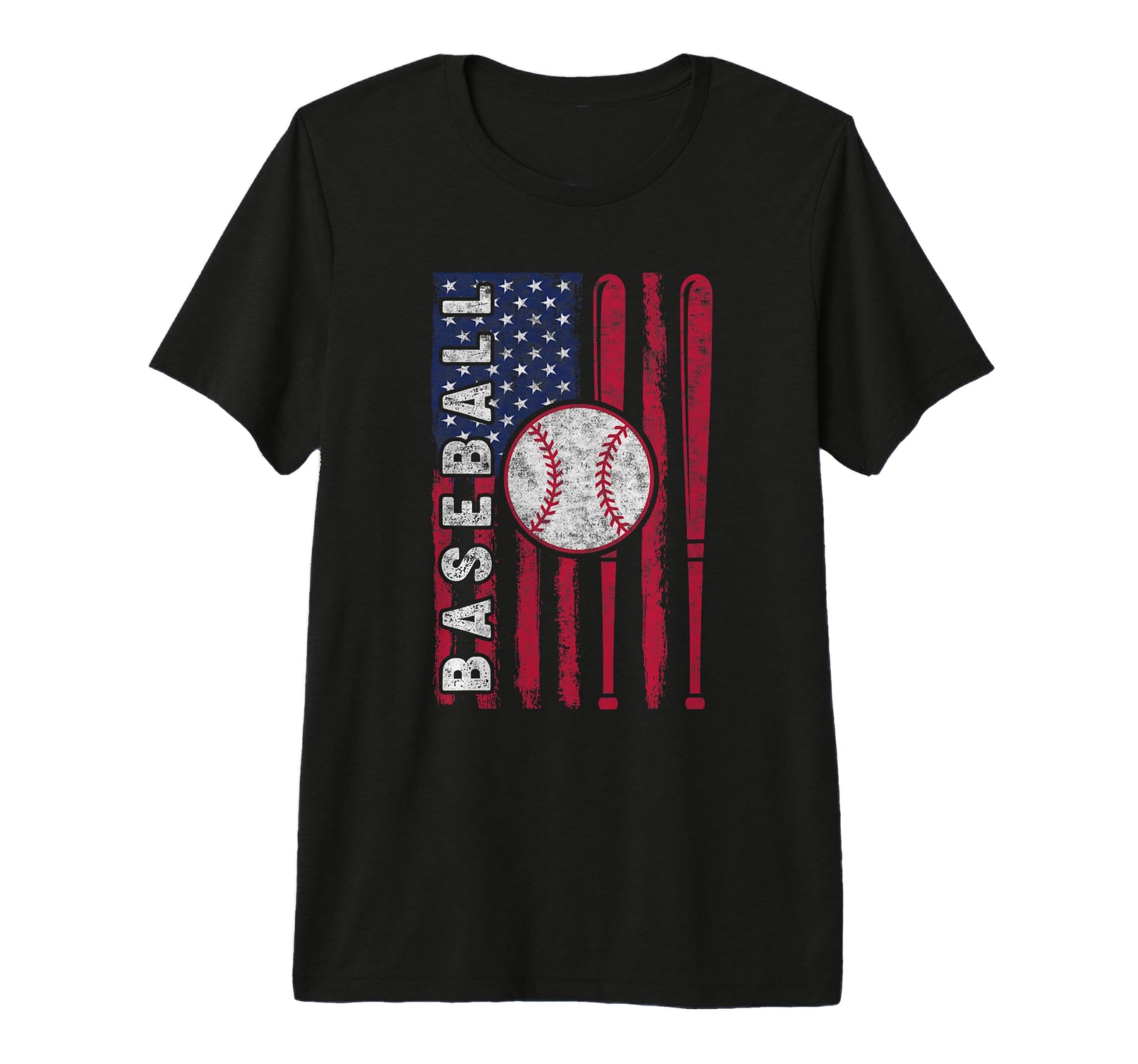 Baseball Us Flag Baseball Lover Dad T-Shirt - Graphic Print Men Women - T-Shirt, Sweatshirt, Hoodie