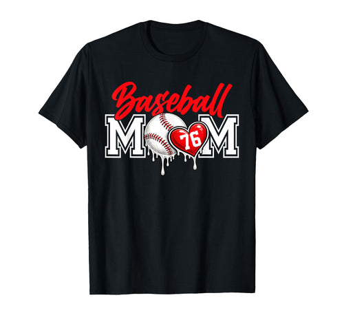 Personalized Proud Mom Jersey Number 76 T-Shirt - Streetwear Style Unisex - T-Shirt, Sweatshirt, Hoodie