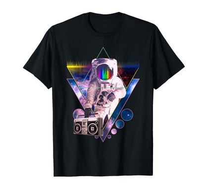 Astronaut Holding Boombox T-Shirt - Fun Novelty Design for Adults - T-Shirt, Sweatshirt, Hoodie