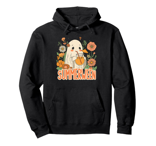 Summerween Ghost Boho Floral Summer Hoodie - Fun Novelty Design Men Women - T-Shirt, Sweatshirt, Hoodie